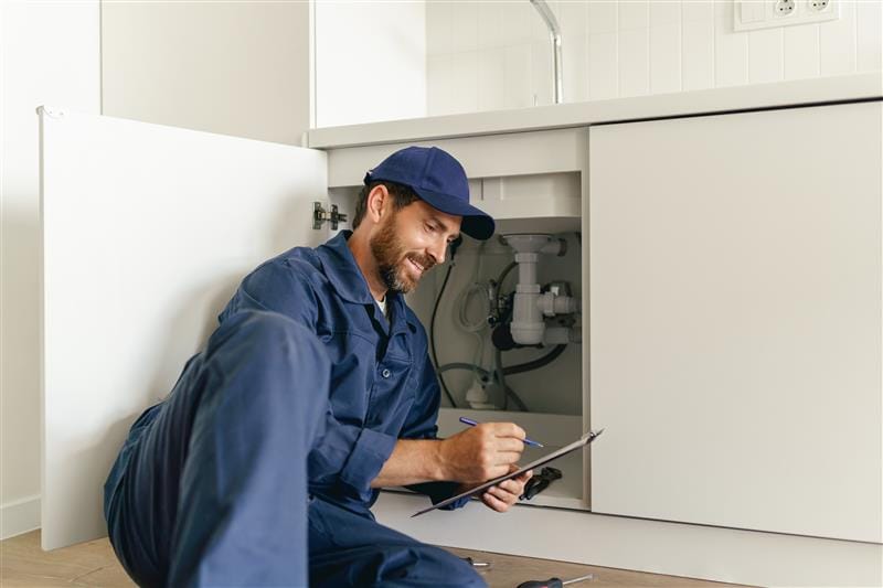 Residential plumber providing service in a Irvine home